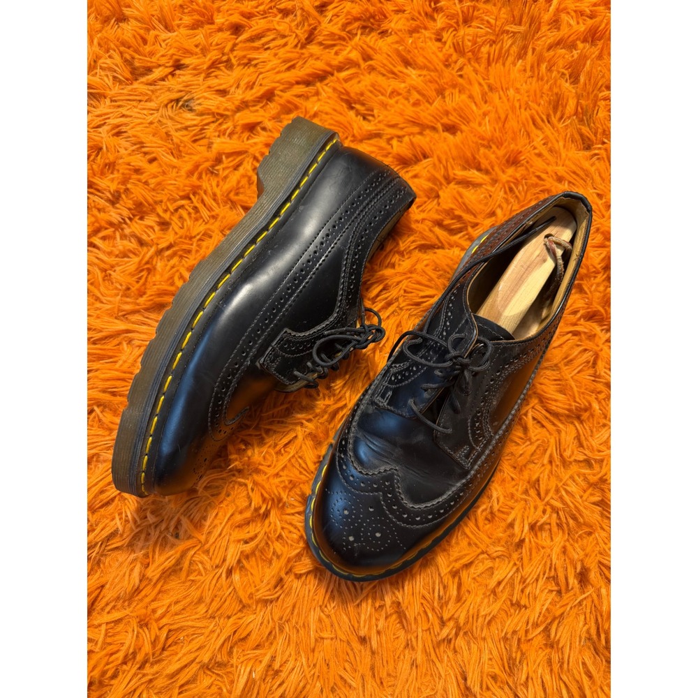 Dr. Martens 3989 Black Smooth Leather Wingtip Brogues Mens Size 10 US 9 UK